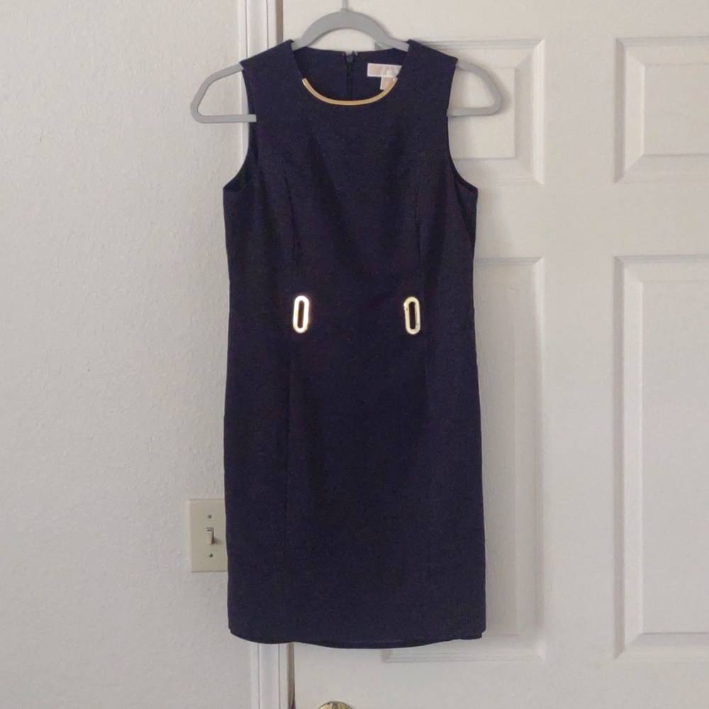 MK navy & gold pencil dress
